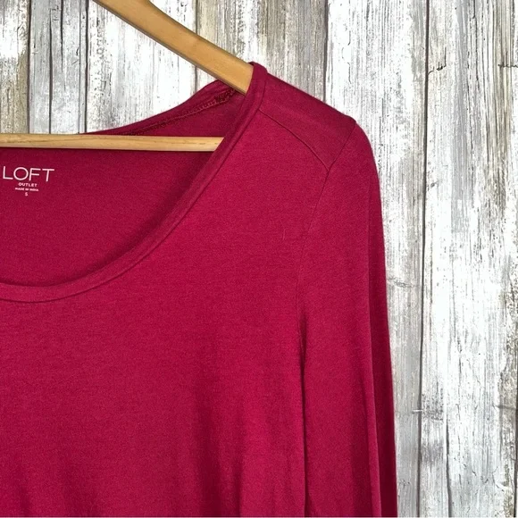 Loft Reddish Pink Long Sleeve Blouse - Picture 3 of 4